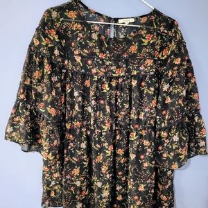 Pleione Womens Sheer Blouse Sz Small